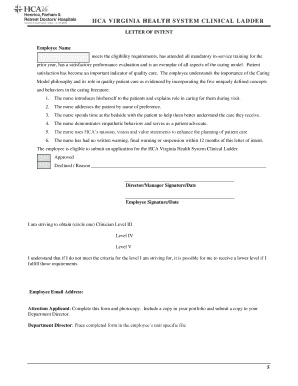 Clinical Ladder Letter of Intent Example  Form
