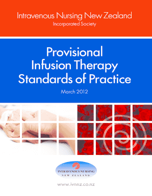 Provisional Infusion Therapy Standards of Practice Intravenous Bb  Form