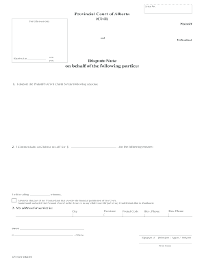 Provincial Court of Alberta Forms