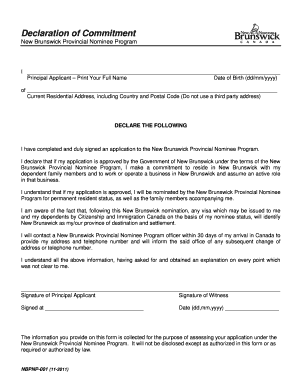New Brunswick Provincial Nominee Program Pxw1 Snb  Form