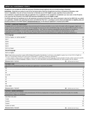 Mpnp Self Assessment Worksheet  Form