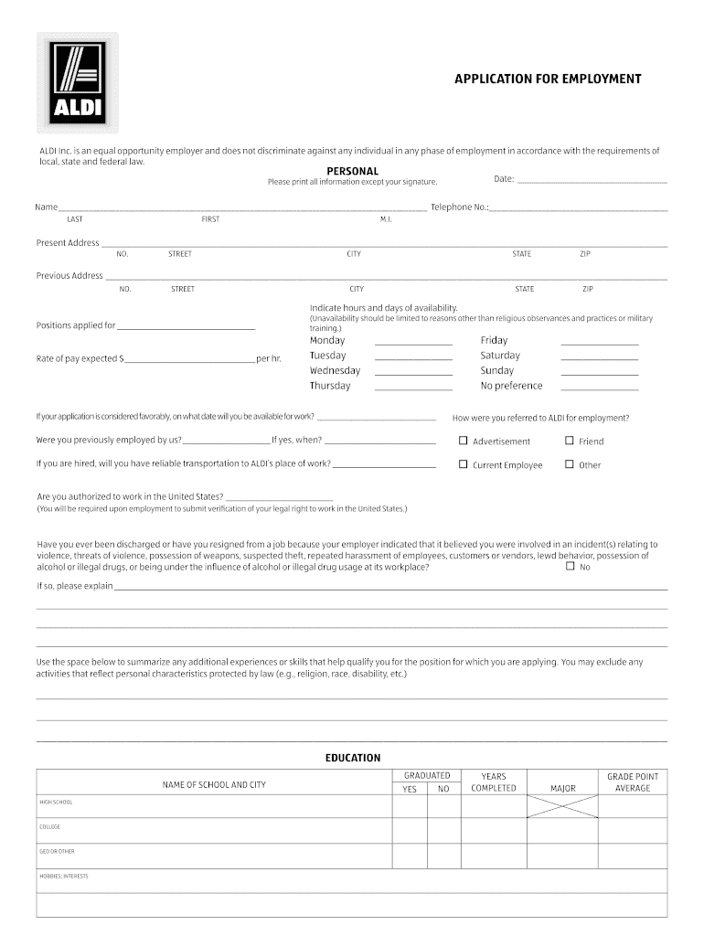  Aldis Application Form 2011
