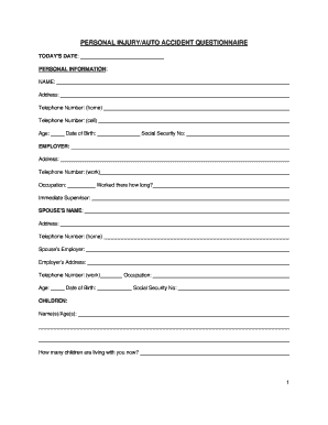 Car Accident Lost Wages Form Template