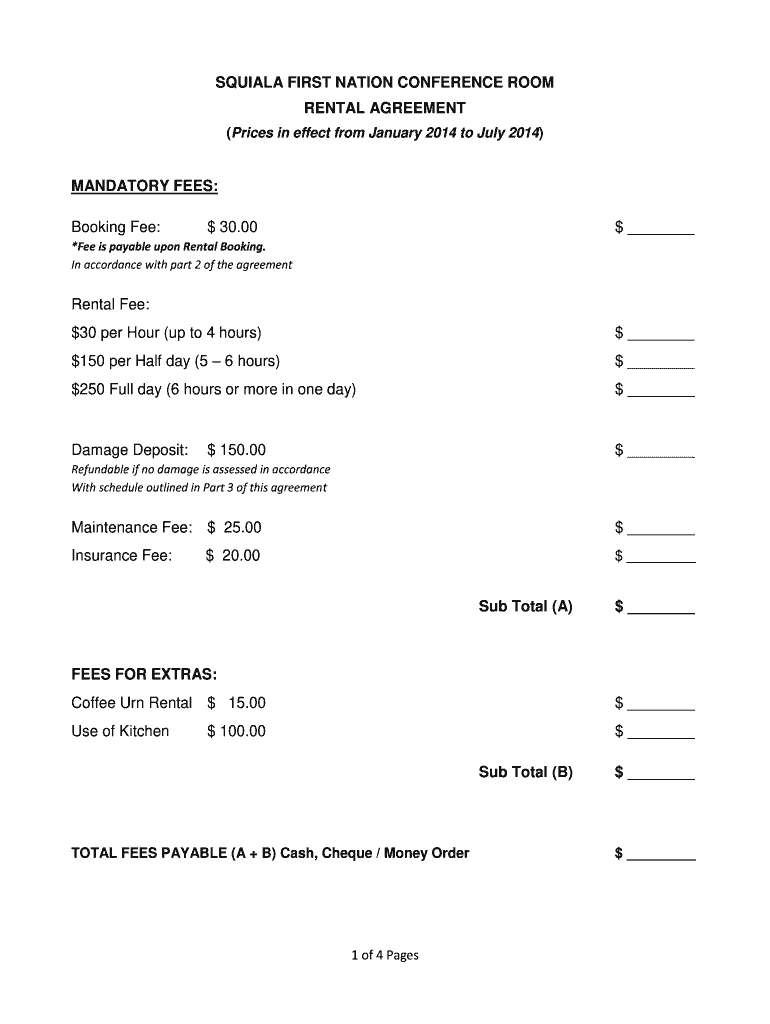  Meeting Room Rental Agreement Template 2014-2024