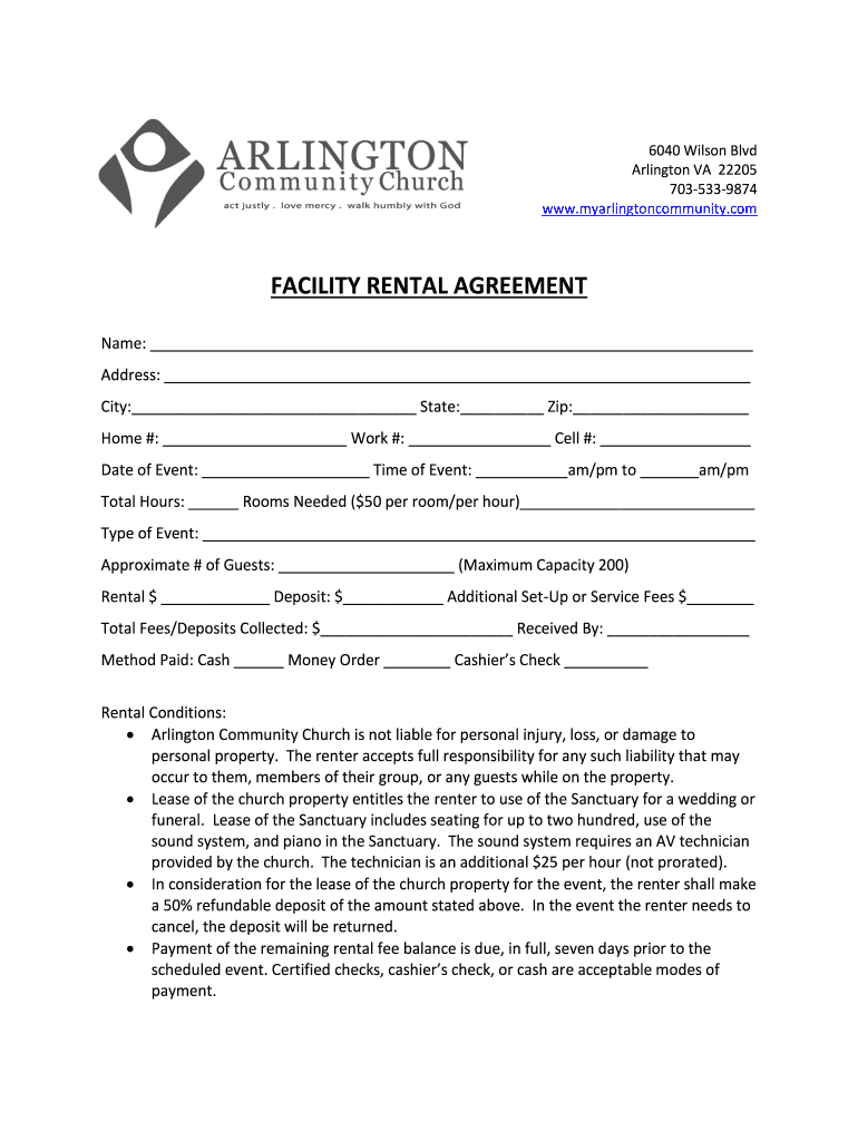 Church Rental Form