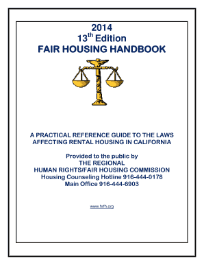 13 Edition FAIR HOUSING HANDBOOK Human RightsFair Hrfh Form