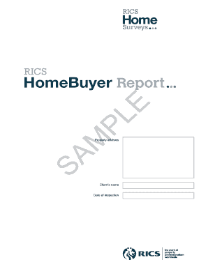 RICS HomeBuyer Report Sample PMS  Form