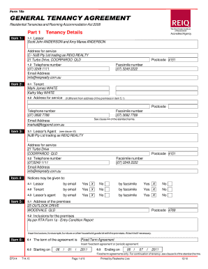 Reiq Special Terms  Form