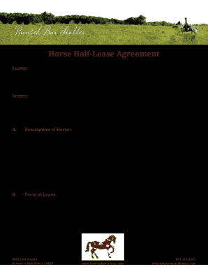 Horse Half Lease Contract  Form
