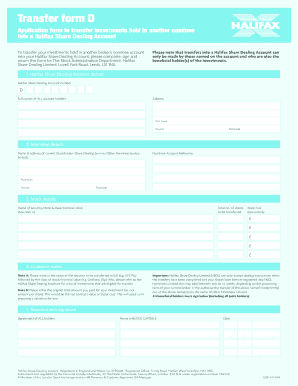 Halifax Share Dealing  Form