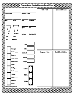 Dungeon Crawl Classics PDF  Form