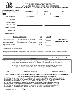 Dnr Forms Maryland