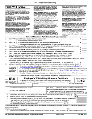 Oregon W4  Form