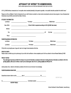 Pa Homeschool Affidavit Printable  Form