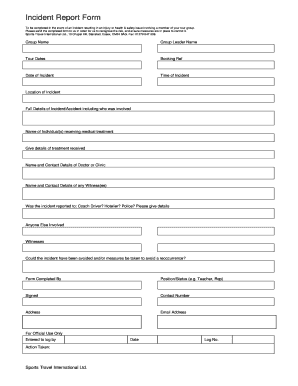 Printable School Incident Report Forms
