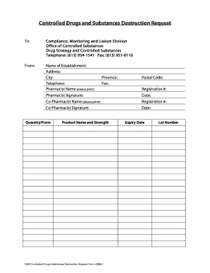 Drug Destruction Form