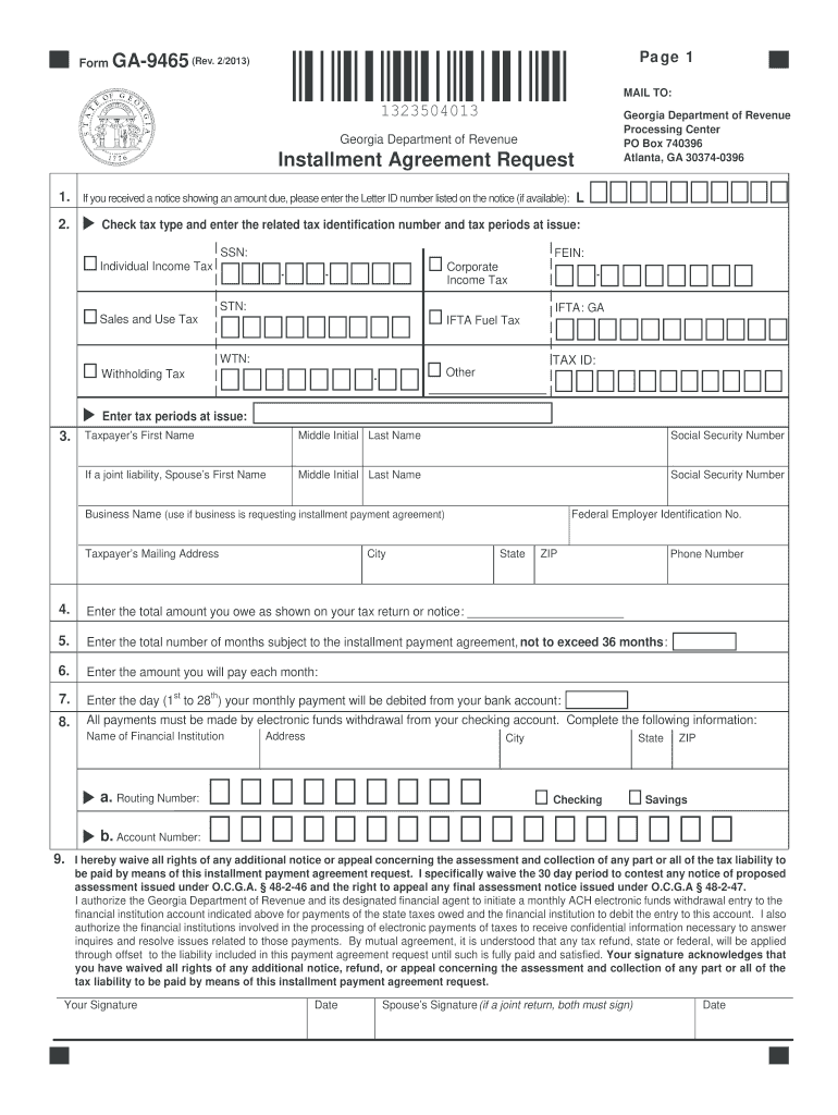  Ga 9465 Form 2016