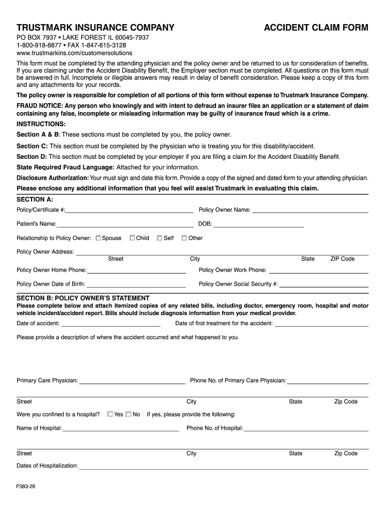 Trustmark Wellness Claim Form