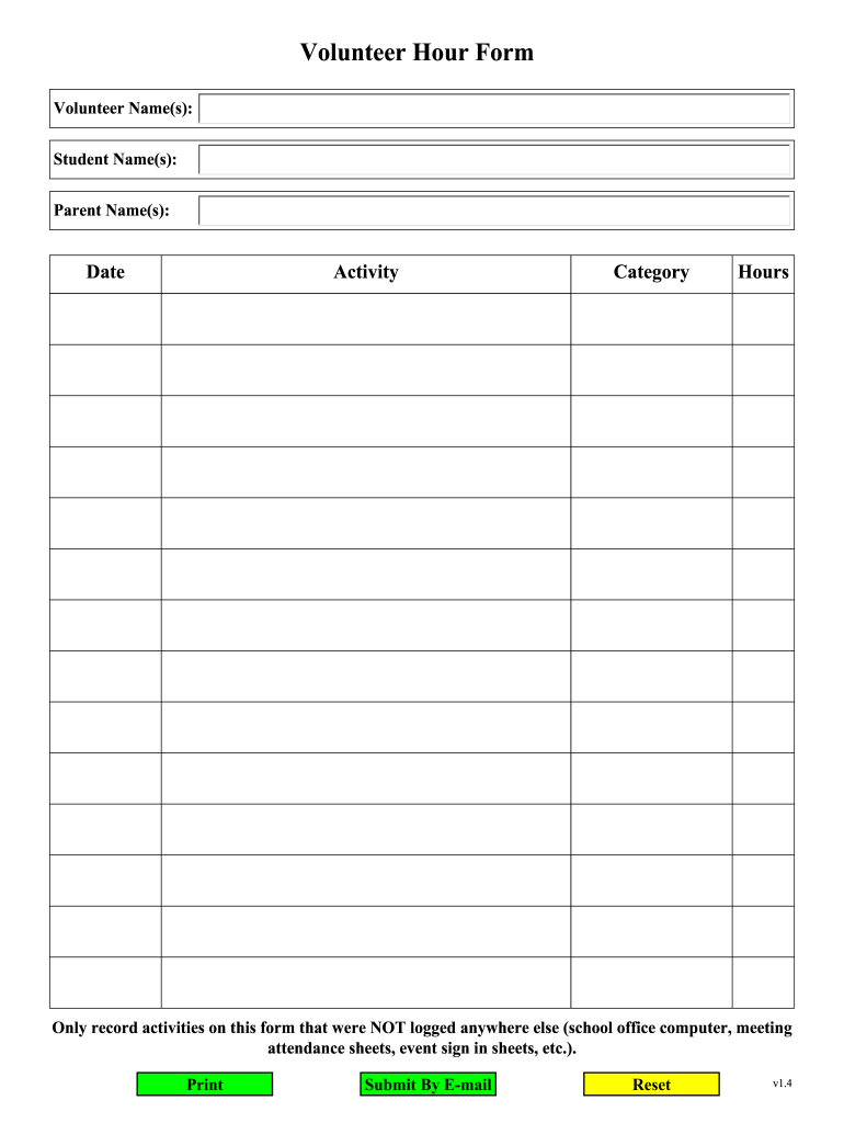 Volunteer Hour Form