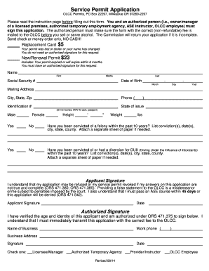 Alcohol Service Permit Application Oregon Gov  Form