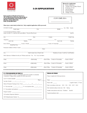 I 20 Application LaGuardia Community College CUNY  Form