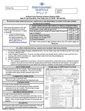 Financial Assistance Application Intermountain Healthcare Intermountainhealthcare  Form