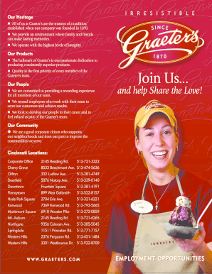 Graeters Application  Form