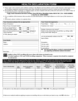 Brazil Health Declaration Form PDF