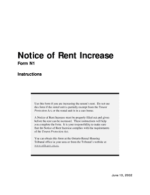 Rent Increase Notification Sample Letter Ontario  Form