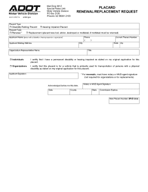 Placard Renewal Replacement Request Form 40 0112