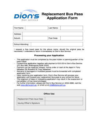 Dions Application  Form