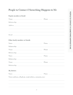 If Something Should Happen PDF  Form