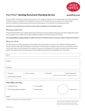  Post Office ID Certification Form PDF 2014