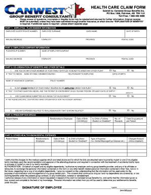 Canwest Group Benefits  Form