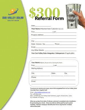 Referral Form Sun Valley Solar Solutions