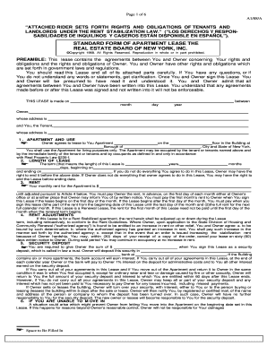 Standard Form of Apartment Lease