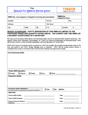 Material Review Board Template  Form