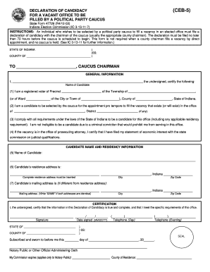 For a VACANT OFFICE to BE Lakecountyindems  Form