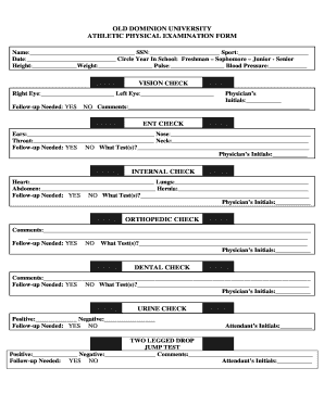 Odu Sports Physical Form