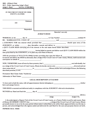 Cook County Quit Claim Deed Form PDF