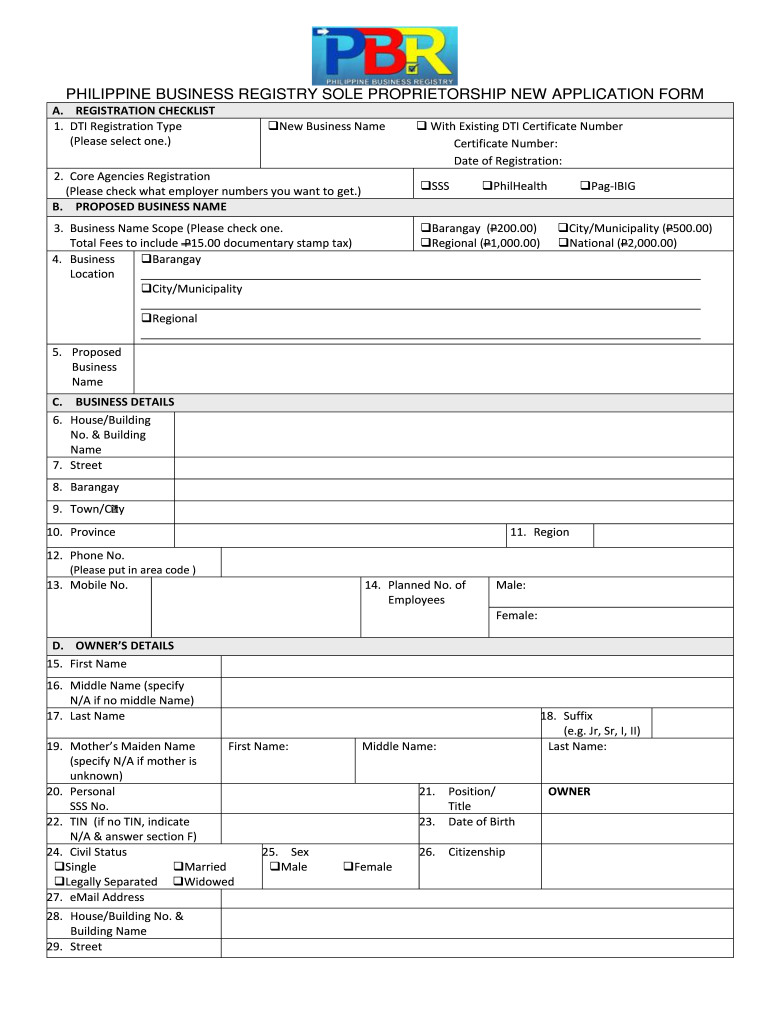Philippine Business Registry  Form