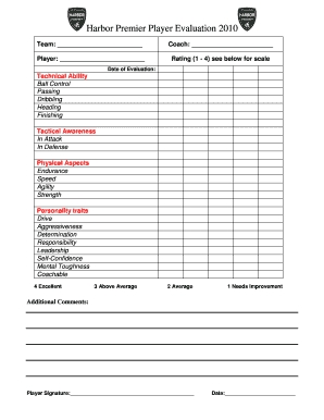Football Player Evaluation Form - Fill Out and Sign Printable PDF
