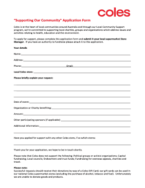 Coles Donation Request  Form