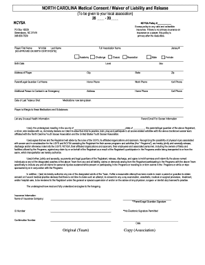 Ncysa Medical Waiver  Form