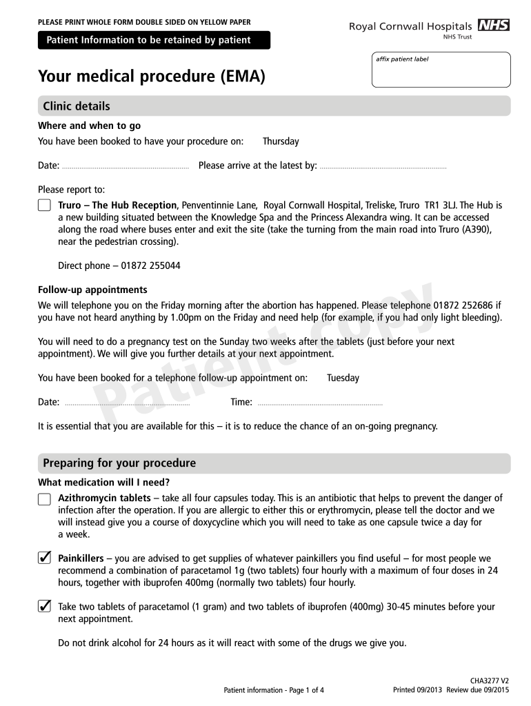 Ectopic Pregnancy Paperwork Form Fill Out and Sign Printable PDF