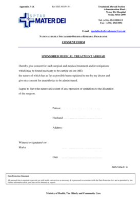 Consent Form Sponsored Medical Treatment Abroad Gov Mt