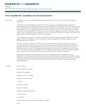 Ionic Equilibrium Solubility and Ph Calculations PDF  Form