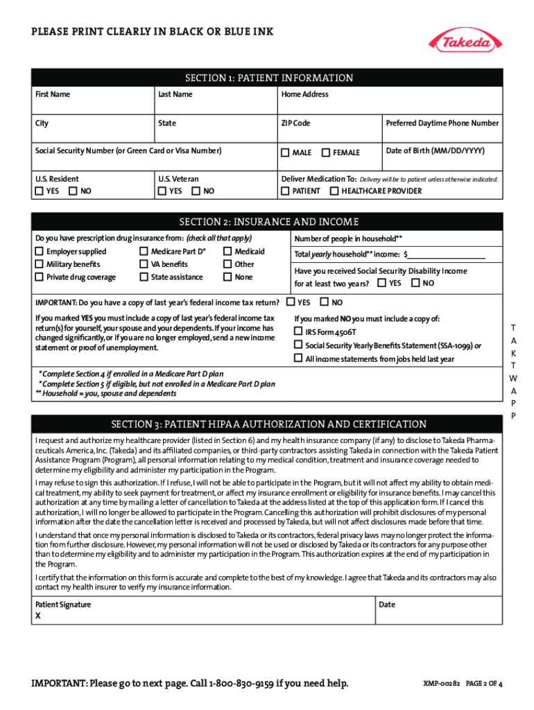 Takeda Help at Hand Form Fill Out and Sign Printable PDF Template
