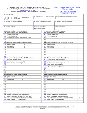 Interactive HUD 1 Settlement Statement Prestige Title Agency  Form