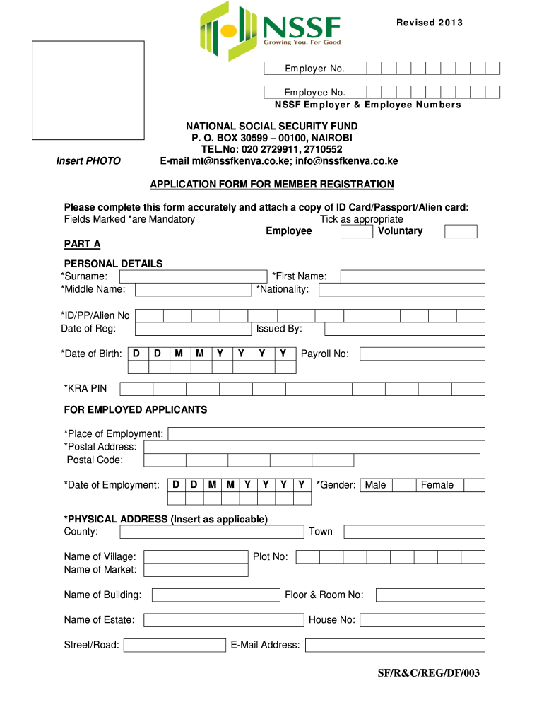  Nssf Registration 2013